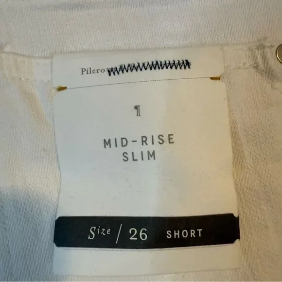 Pilcro White Jean Shorts Modern Fit Frayed Hem - Picture 5 of 6
